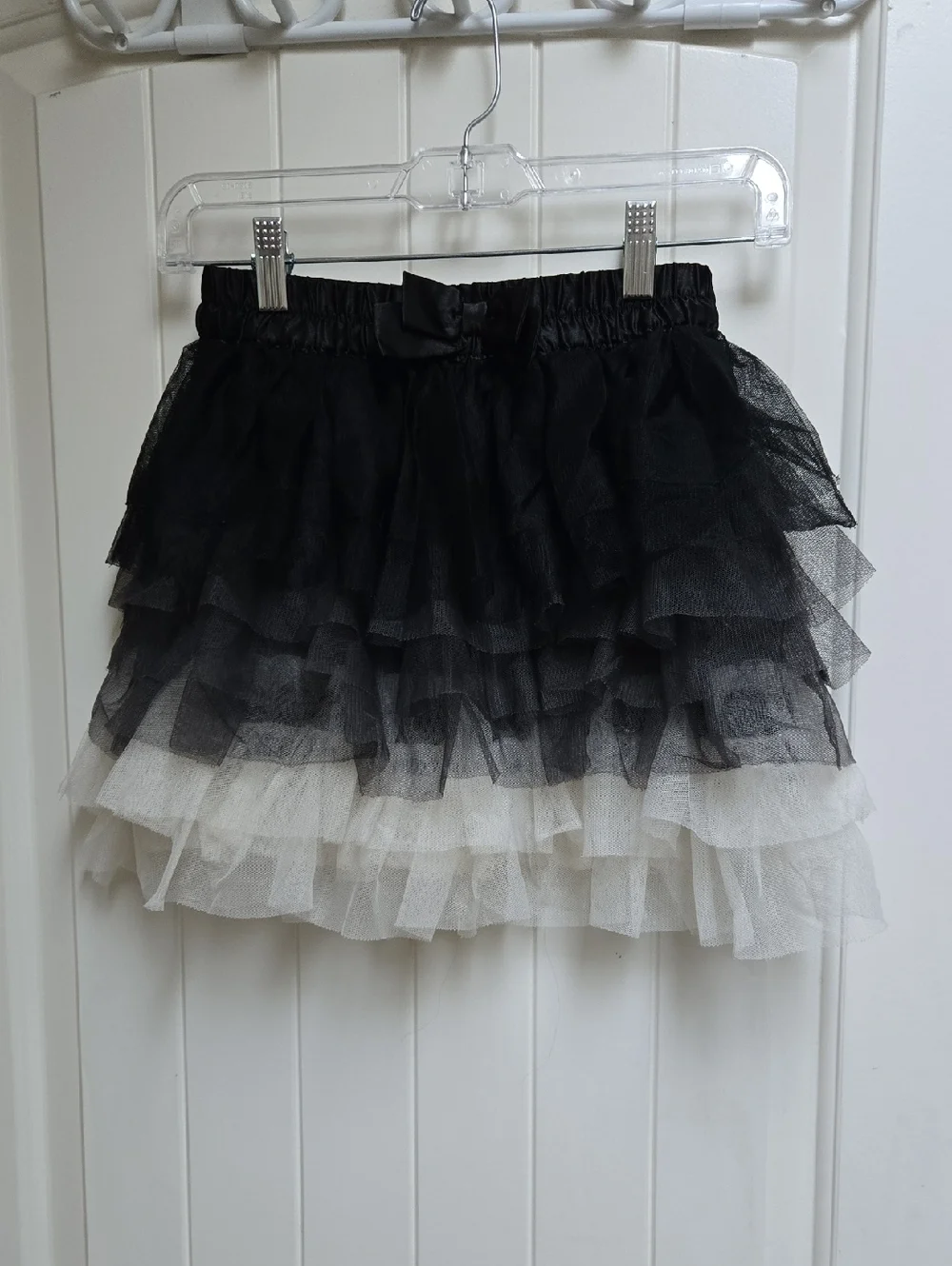 The Children Place Kids Black and Cream Layered Ruffles Tule Tulle Skirt size 8 - Picture 1 of 7